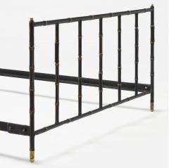 Jacques Adnet Leather and Brass Full Size Bed Frame France 1950 - 3595705