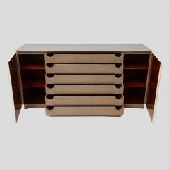 Jacques Adnet MODERNIST PARCHMENT AND CERUSED OAK SIDEBOARD DESIGN ATTRIBUTED JACQUES ADNET - 3192470