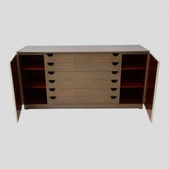 Jacques Adnet MODERNIST PARCHMENT AND CERUSED OAK SIDEBOARD DESIGN ATTRIBUTED JACQUES ADNET - 3192471
