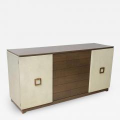 Jacques Adnet MODERNIST PARCHMENT AND CERUSED OAK SIDEBOARD DESIGN ATTRIBUTED JACQUES ADNET - 3194607