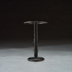 Jacques Adnet Mid 20th Century Jacques Adnet Black Leather Stitched Torch Shaped Table Lamp - 4353920