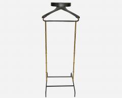 Jacques Adnet Night valet in turned brass and black leather by J Adnet France circa 1950 - 4209500