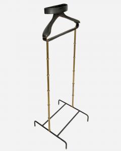 Jacques Adnet Night valet in turned brass and black leather by J Adnet France circa 1950 - 4209501