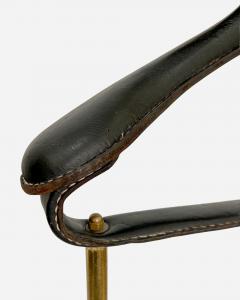 Jacques Adnet Night valet in turned brass and black leather by J Adnet France circa 1950 - 4209504