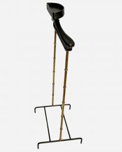 Jacques Adnet Night valet in turned brass and black leather by J Adnet France circa 1950 - 4209505