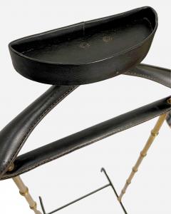 Jacques Adnet Night valet in turned brass and black leather by J Adnet France circa 1950 - 4209506