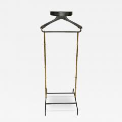 Jacques Adnet Night valet in turned brass and black leather by J Adnet France circa 1950 - 4209639