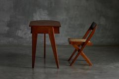 Jacques Adnet Oak Tripod Desk by Jacques Adnet France 1950s - 4541742
