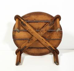 Jacques Adnet Oak and Leather Round Coffee Table by Jacques Adnet France Mid 20th Century - 4103666