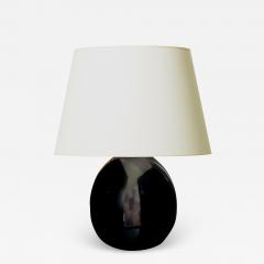 Jacques Adnet Ovoid Black Opaline Glass Lamp Arrtib Jacques Adnet - 2212264