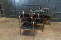 Jacques Adnet Pair Jacques Adnet Style Faux Bamboo Gilt Iron Armchairs - 1956550