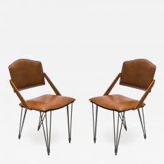 Jacques Adnet Pair Of Stitched Leather Armchairs By Jacques Adnet - 1310360