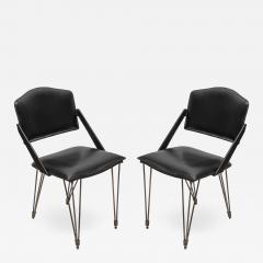 Jacques Adnet Pair oStitched Leather armchairs by Jacques Adnet - 1310358