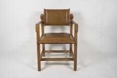 Jacques Adnet Pair of 1950s Stitched Leather armchairs By Jacques Adnet - 2429107