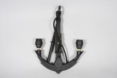 Jacques Adnet Pair of 1950s Stitched leather sconces by Jacques Adnet - 2793781