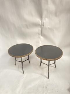 Jacques Adnet Pair of 1950s stitched leather side Tables By Jacques Adnet - 3279326