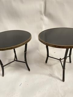 Jacques Adnet Pair of 1950s stitched leather side Tables By Jacques Adnet - 3279329