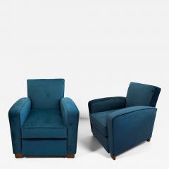 Jacques Adnet Pair of Art Deco Club Chairs Attributed to Jacques Adnet France c 1930 - 4751640
