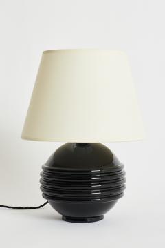 Jacques Adnet Pair of Black Glass Table Lamps by Jacques Adnet - 2028677