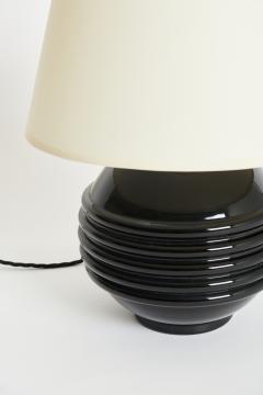 Jacques Adnet Pair of Black Glass Table Lamps by Jacques Adnet - 2028678