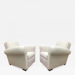 Jacques Adnet Pair of Comfortable Club Chairs in the style of Jacques Adnet - 419049