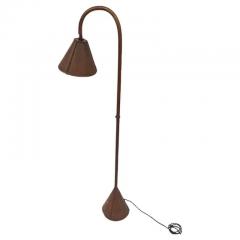 Jacques Adnet Pair of French Mid Century Hand Stitched Leather Floor Lamps by Jacques Adnet - 3504026