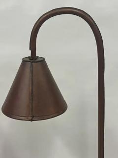 Jacques Adnet Pair of French Mid Century Hand Stitched Leather Floor Lamps by Jacques Adnet - 3504028