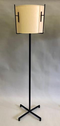 Jacques Adnet Pair of French Mid Century Modern Iron Parchment Floor Lamps by Jacques Adnet - 1657683
