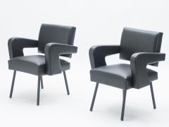 Jacques Adnet Pair of Jacques Adnet President leatherette armchairs 1959 - 1329764