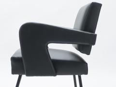 Jacques Adnet Pair of Jacques Adnet President leatherette armchairs 1959 - 1329768