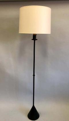 Jacques Adnet Pair of Mid Century Modern Handstitched Leather Floor Lamps by Jacques Adnet - 1770831