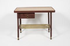Jacques Adnet Pair of Stitched Leather Side tables By Jacques Adnet - 3025591
