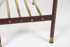 Jacques Adnet Pair of Stitched Leather Side tables By Jacques Adnet - 3025596
