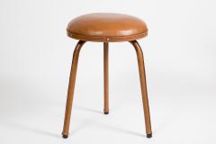 Jacques Adnet Pair of Stitched Leather Stools By Jacques Adnet - 1678509