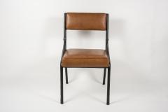 Jacques Adnet Pair of Stitched Leather chairs by Jacques Adnet - 2429049