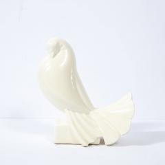 Jacques Adnet Pair of White Ceramic Dove Sculptures by Jacques Adnet - 2946665