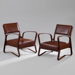 Jacques Adnet Pair of elegant armchairs - 3826979