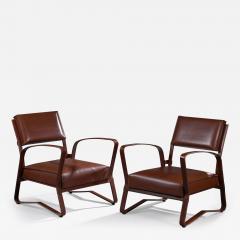 Jacques Adnet Pair of elegant armchairs - 3828888