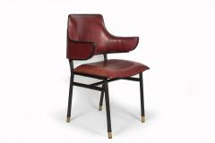 Jacques Adnet Pair of rare Stitched Leather armchairs by Jacques Adnet - 1231623