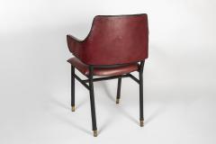 Jacques Adnet Pair of rare Stitched Leather armchairs by Jacques Adnet - 1231625