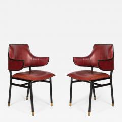Jacques Adnet Pair of rare Stitched Leather armchairs by Jacques Adnet - 1232139