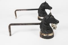 Jacques Adnet Paire of Horse Andirons attributed to Jacques Adnet - 1231747