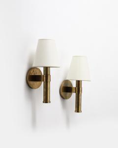 Jacques Adnet Polished Brass Wall Lights in the Manner of Adnet - 3658989