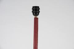 Jacques Adnet Rare Red Stitched Leather Floor lamp By Jacques Adnet - 1182798