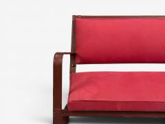 Jacques Adnet Rare Settee Leather Steel France 1950s - 4703597