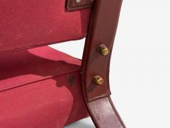 Jacques Adnet Rare Settee Leather Steel France 1950s - 4703602