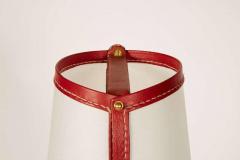 Jacques Adnet Rare Stitched Leather Lamp By Jacques Adnet - 853190
