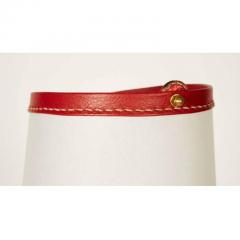 Jacques Adnet Rare Stitched Leather Lamp By Jacques Adnet - 853191