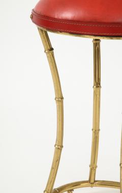 Jacques Adnet Rare Stitched Leather Stool by Jacques Adnet - 1004833