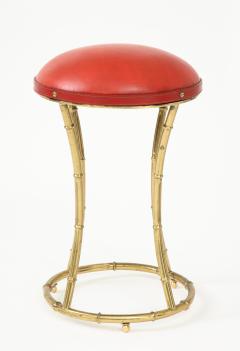 Jacques Adnet Rare Stitched Leather Stool by Jacques Adnet - 1004836